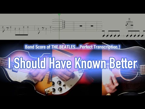 Score / TAB : I Should Have Known Better- The Beatles - guitar, bass, drums, harmonica