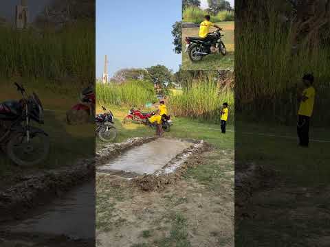 4 bikes ek muddy track par! Kaun niklega winner? 🏍️💦 Do not try #CrazyIndian.