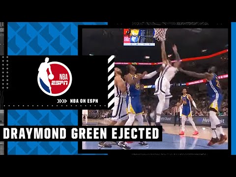 Draymond Green ejected for flagrant 2 foul, skips to locker room w/ electric reaction | NBA on ESPN video clip