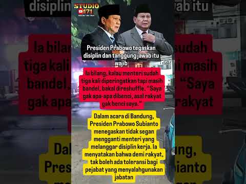 Prabowo Tegas Soal Menteri Nakal#prabowo #kabinetmerahputih #reshuffle