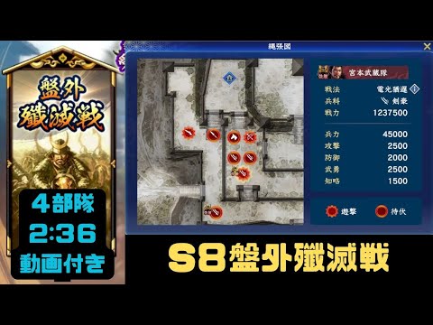 【信長の野望　覇道】S8盤外殲滅戦解説・攻略動画付き【シーズン８】