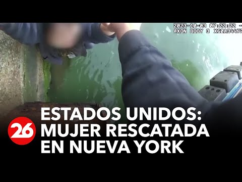 Así rescatan a mujer que estaba a punto de ahogarse en el rio de Nueva York