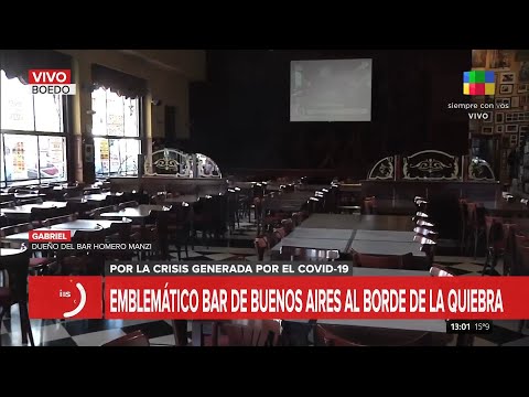 Emblemático bar de Buenos Aires en crisis por la pandemia