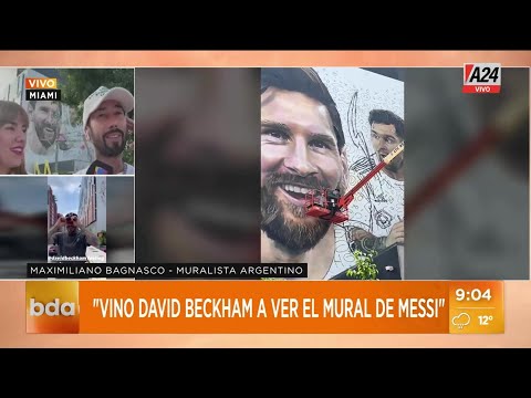 ? El artista que pintó a Maradona, Favaloro y ahora a Messi en un edificio de MIami