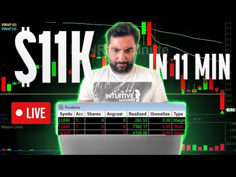 Watch Me Make ,765 in 11 Minutes Selling The News $LUNR | LIVE TRADING*