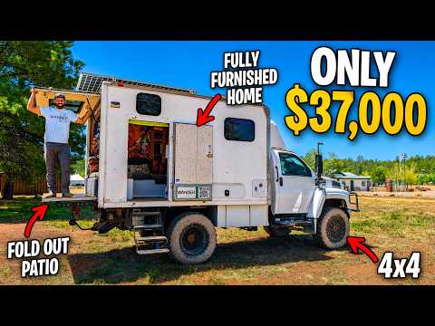 He Built a Luxury 4x4 Monster Truck Camper to Live Full Time in with a $37,000 Budget!