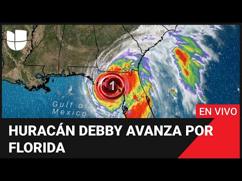 Huracán Debby avanza por Florida con fuertes lluvias e inundaciones.