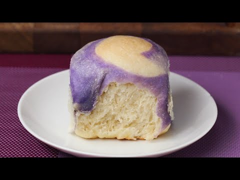 Pull-Apart Marbled Taro Bread ? Tasty
