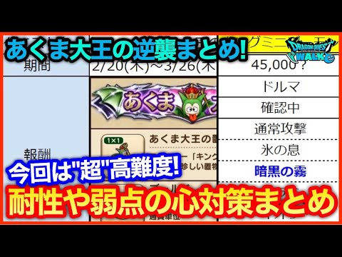 #163【ドラクエウォーク】あくま大王の逆襲 超高難度クエストまとめ、耐性がカギかも？【攻略解説】