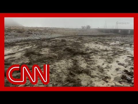 See mud-covered roads left behind by Tropical Storm Hilary