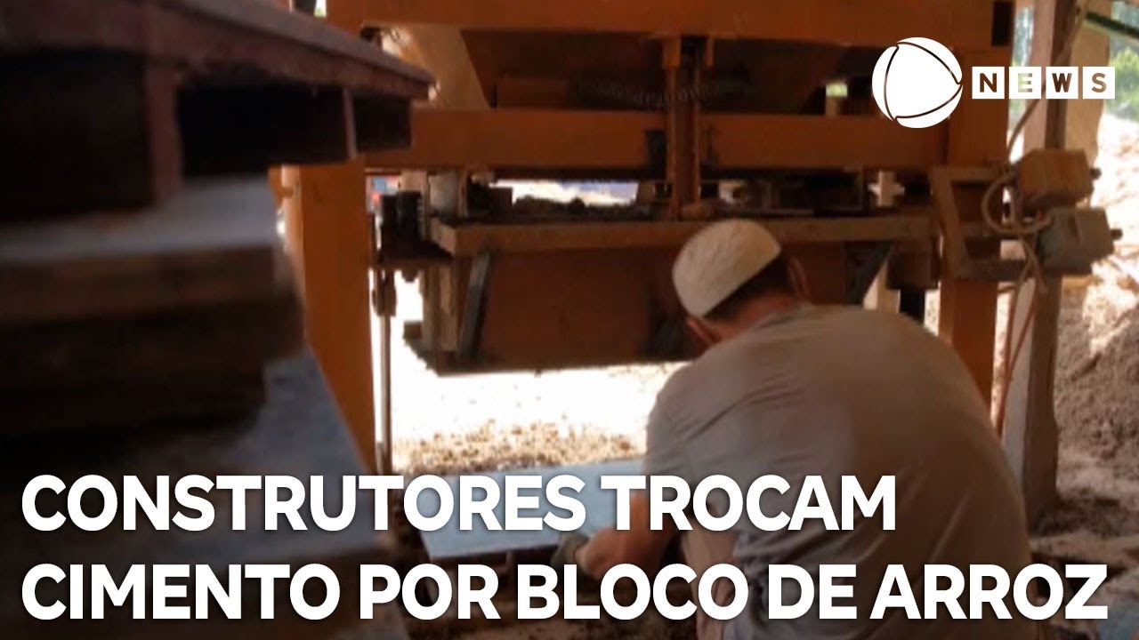 Construtores trocam cimento por bloco feito de arroz
