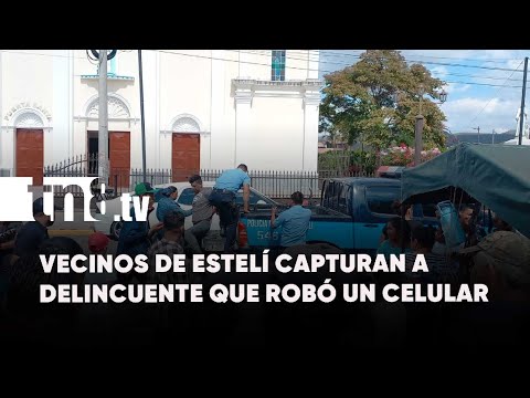 Hombre es amarrado de pies y manos por robar un celular en plan vía pública en Estelí