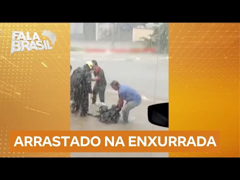 Motociclista é arrastado por enxurrada em Campinas (SP)