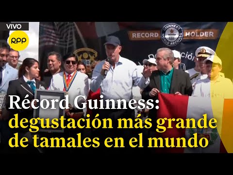 Peruanos rompieron Récord Guinness de degustación de tamal más grande del mundo