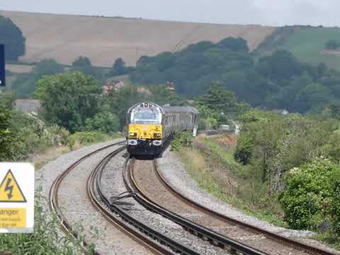 Dorset Maiden Charter train 67005 + 67006 Upwey Station 24/7/21