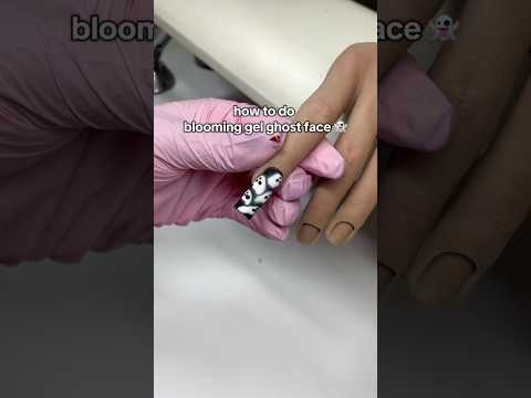 how to do blooming gel ghost face #halloweennailart #halloweennails