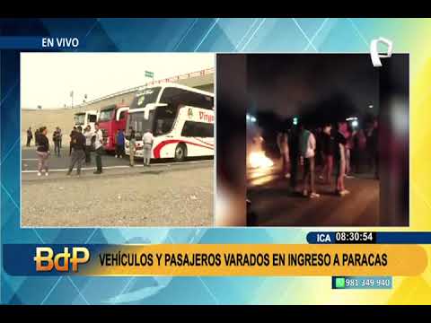 Paso vehicular en ingreso a Paracas está cerrado: vehículos varados fueron atacados por una turba
