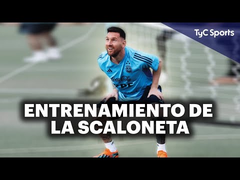 GOLAZO DE MESSI EN EL ENTRENAMIENTO DE ARGENTINA  LA SCALONETA PIENSA EN PARAGUAY Y PERÚ