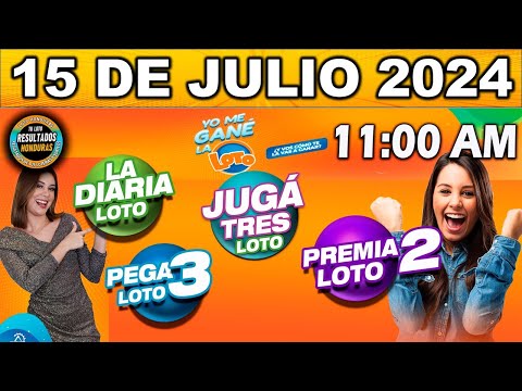 Sorteo 11 AM Resultado Loto Honduras, La Diaria, Pega 3, Premia 2, LUNES 15 de julio 2024