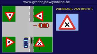 GRATIS RIJBEWIJS ONLINE (20) Rijbewijs B - VOORRANG VAN RECHTS - YouTube