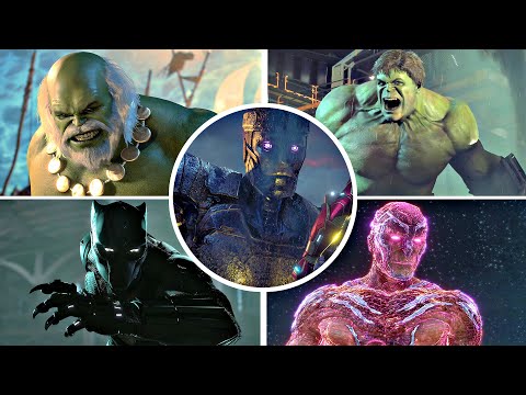 AVENGERS (PS5 Pro) All Final Boss Fights & Endings 4K 60FPS | Future Hulk, Wakanda, Modok