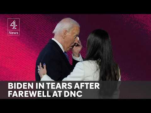 Emotional Biden passes torch to Harris at Democratic National Convention