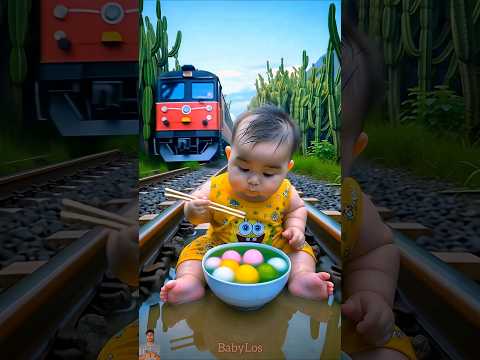❤️ Evolution of Baby: Train Attack on Baby for Food Eating #cat #cute #love #shorts BabyLos 45