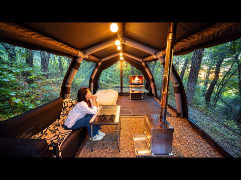 숲속에 나만의 집을 만들었습니다 / A Cozy Night Alone in the Forest🌳🌲