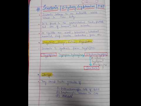 Serotonin|| 5-HT ||Synthesis,storage release,types etc #bpharma #b #bpharmacy #cology #pharmacology