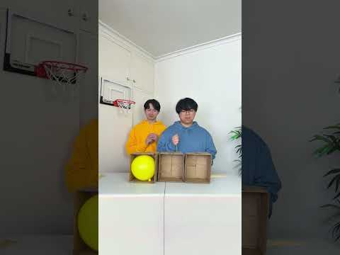 WHO WILL POP THE BALLOON, 💛 or 💙?! (#games #couple #ballongame #shorts #shortsviral)