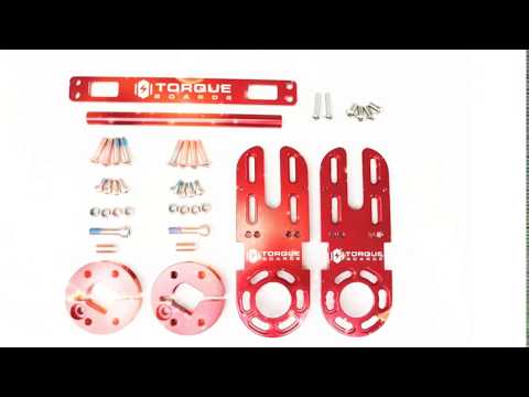 Dual Motor Electric Skateboard Kit Parts in Red Limited Edition TorqueBoards DIY Electric Skateboard
