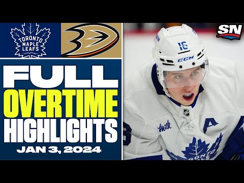 Toronto Maple Leafs at Anaheim Ducks | FULL Overtime Highlights - January 3, 2024