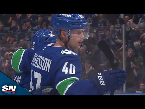 Canucks Elias Pettersson Fires Home One-Timer Off Feed From Quinn Hughes