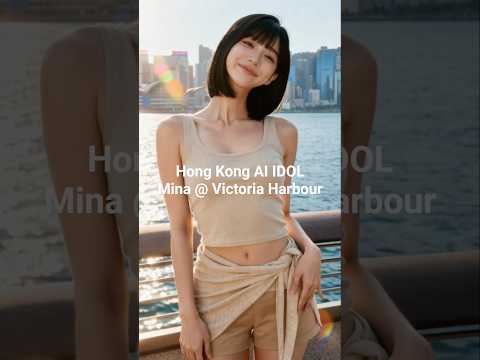 HK AI IDOL Mina in Victoria Harbor #ai #aivideo #aiinfluencer #aigirls #aiart #hongkong #girl