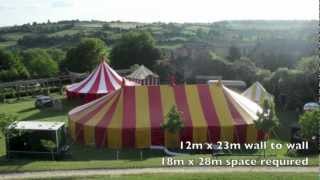 Marquee Hire:12x23m Red and Yellow Circus Bigtop for rent in the U.K. from Bigtopmania. - YouTube