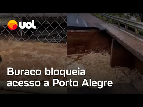 Porto Alegre: asfalto cede em avenida e interrompe principal acesso