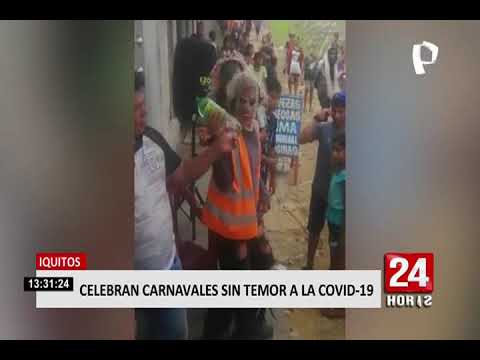 Covid-19: sin temor a contagiarse cientos de personas celebran fiesta de carnaval en Iquitos