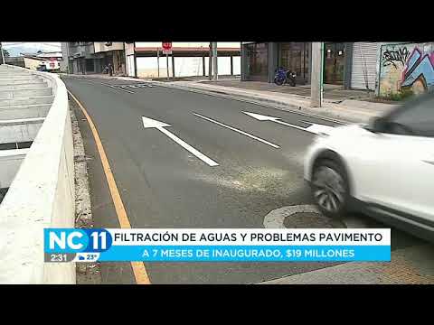 Filtración de aguas y problemas de pavimento en paso a desnivel en Guadalupe