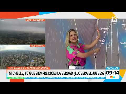 Michelle Adam entrega su pronóstico de posibles lluvias en la Región Metropolitana | Tu Día Canal 13