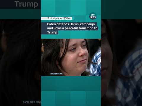 Biden defends Harris’ campaign and vows a peaceful transition to Trump #itvnews #shorts