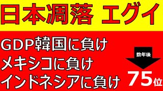 【衰退途上国_日本】世界の"中位国"として生きる勇気【一人当たり実質GDPの凋落がエグイって】【75位転落】【日本どうする】【データを元に解