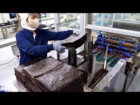놀랍습니다! 역대급 김공장의 다양한 김과 국내 최초 미역 자반 생산 과정 Seaweed snack production process at a food factory in Korea