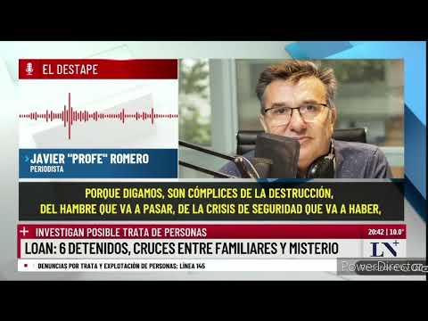 El zurdo ultra K Javier Romero culpa a Javier Milei de la desaparición de Loan Peña (24 junio 2024)