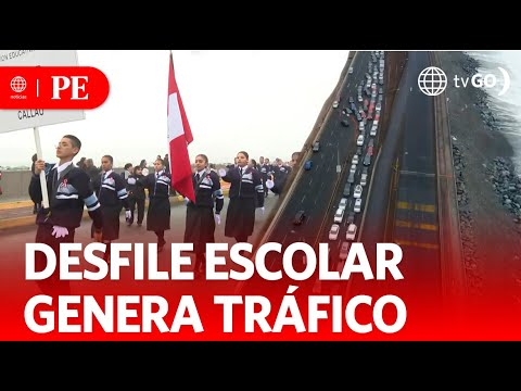 Tráfico en la Costa Verde por desfile escolar | Primera Edición | Noticias Perú