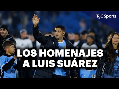 HOMENAJE A LUIS SUÁREZ  EMOCIÓN, REGALOS, SALUDOS DE MESSI Y NEYMAR Y MÁS  SELECCIÓN URUGUAYA