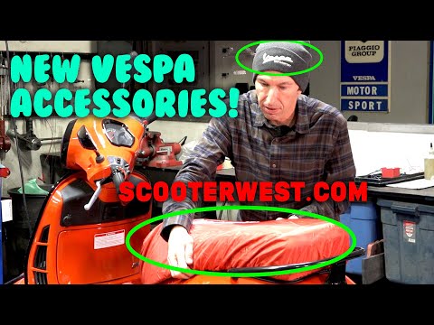 New Vespa Accessories from Scooterwest.com - Seat Cover, Helmet Hook, Key Chain, Beanie!