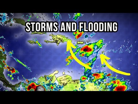 Strong Tropical wave moves through the Caribbean…