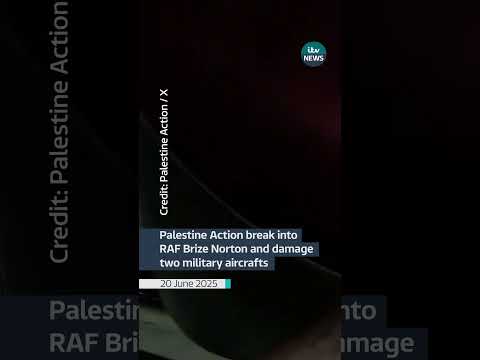 Palestine Action group break into RAF Brize and damage to military aircrafts #itvnews