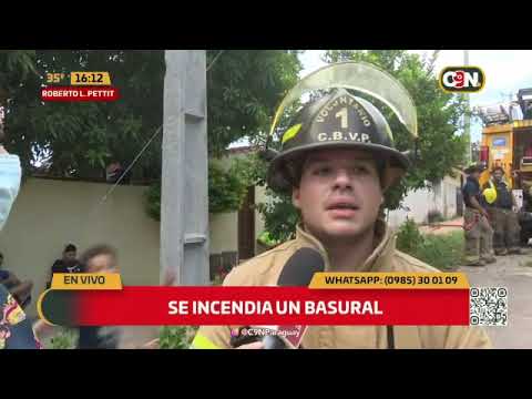 Se incendió un basural en Asunción