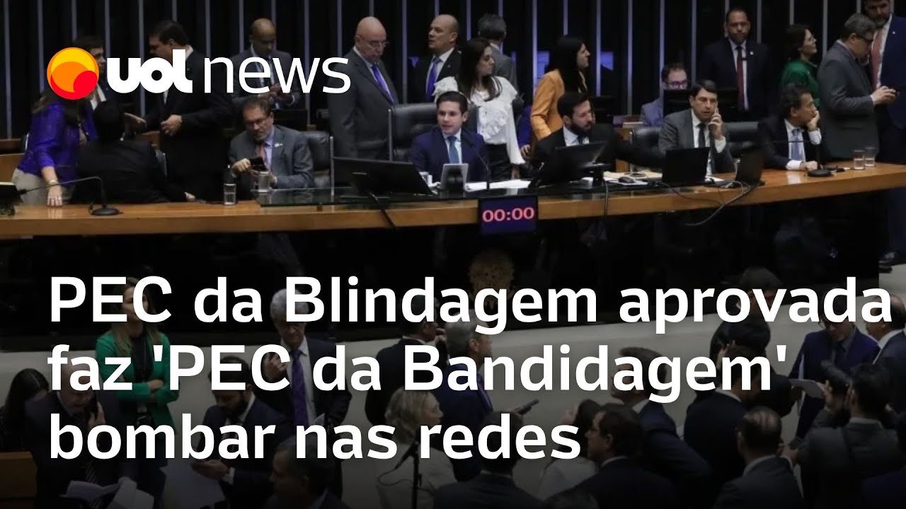 PEC da Blindagem aprovada pela Câmara faz PEC da Bandidagem dominarem as redes sociais